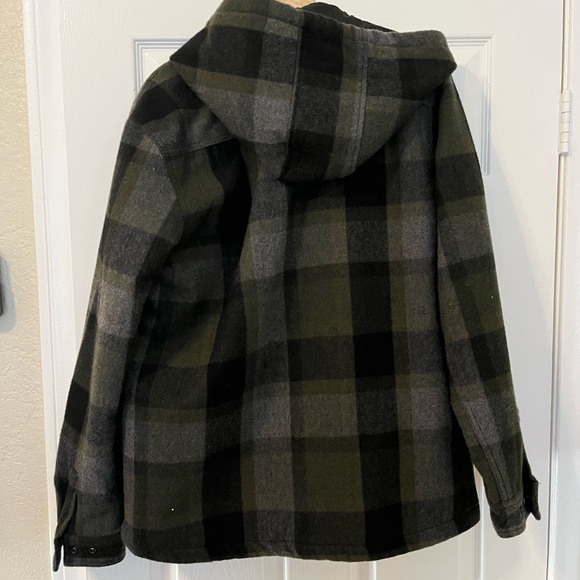 Prana Quilted Hooded Flannel Green - Picture 2 of 3